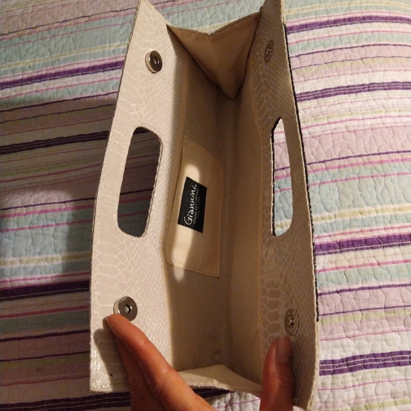 Vintage faux Snake skin print envelope Giannini purse 👜 - Picture 8 of 16